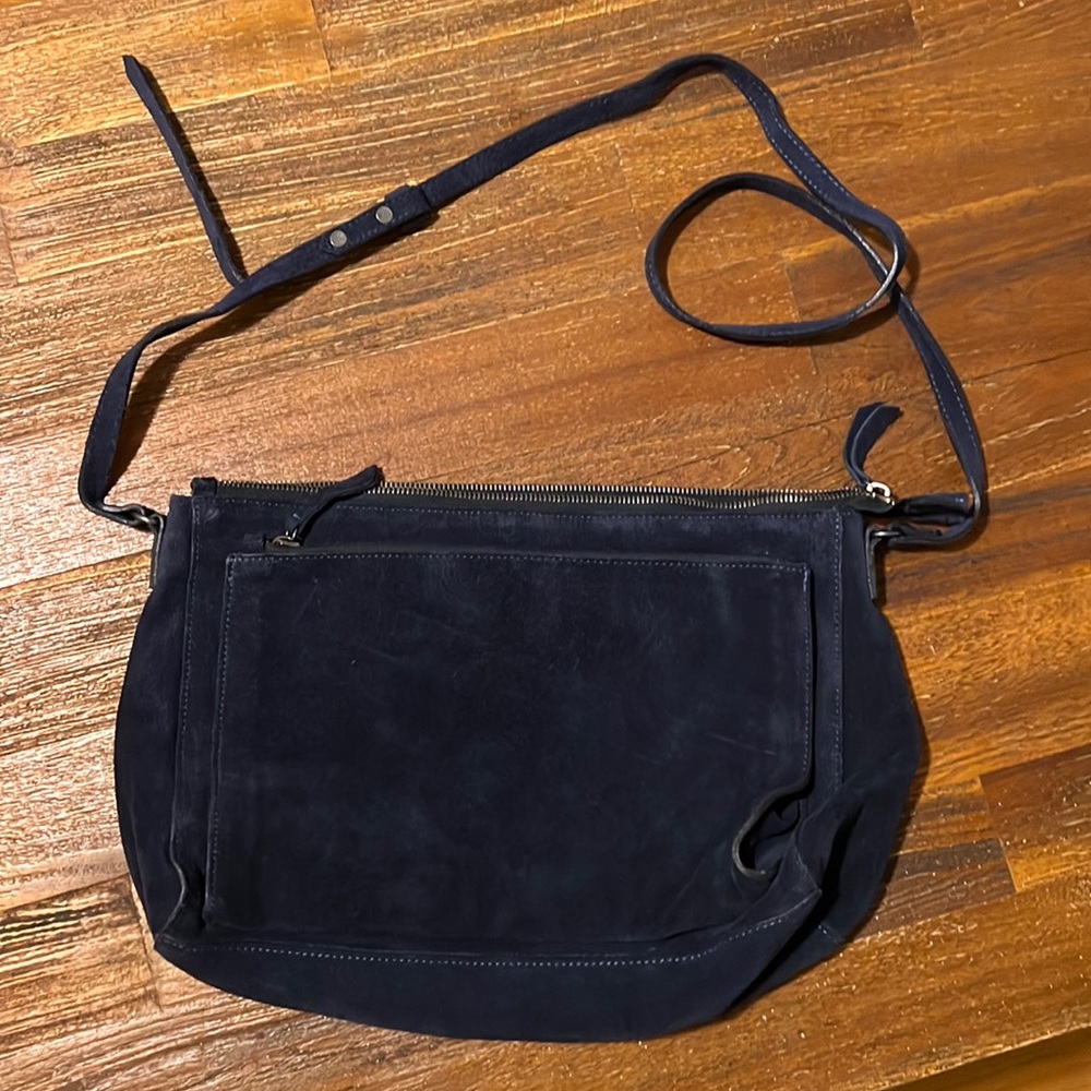 Eileen Fisher women leather crossbody bag navy